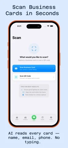 Digital business card with QR code sharing in MeetStack